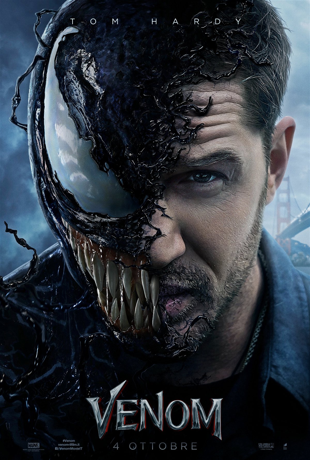 Tom Hardy è Venom nel poster italiano del film
