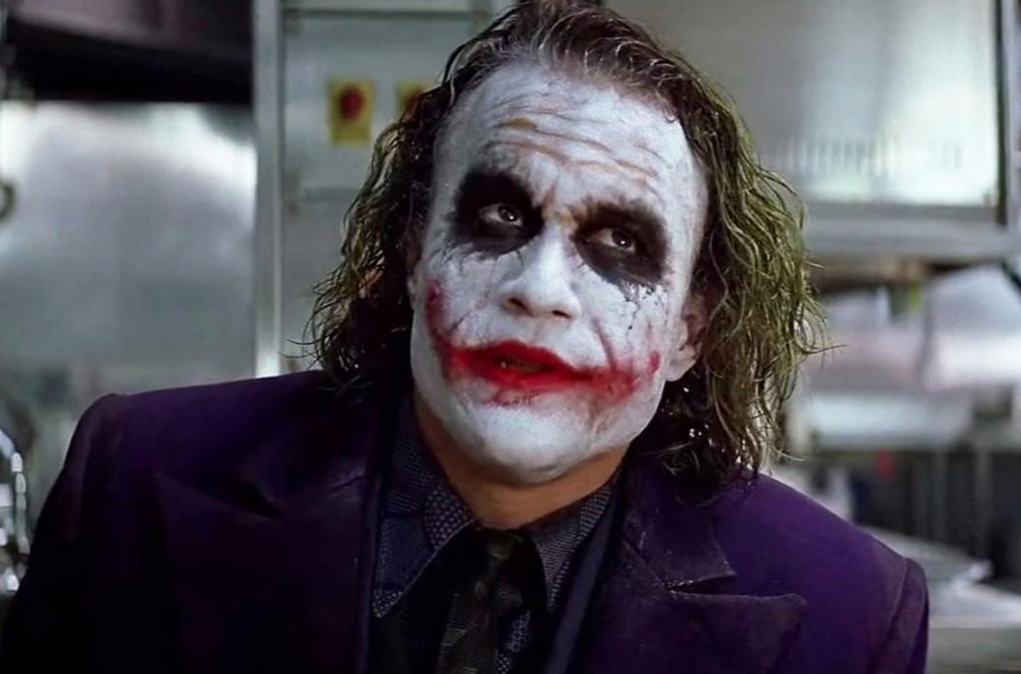 Un'immagine di Heath Ledger come Joker