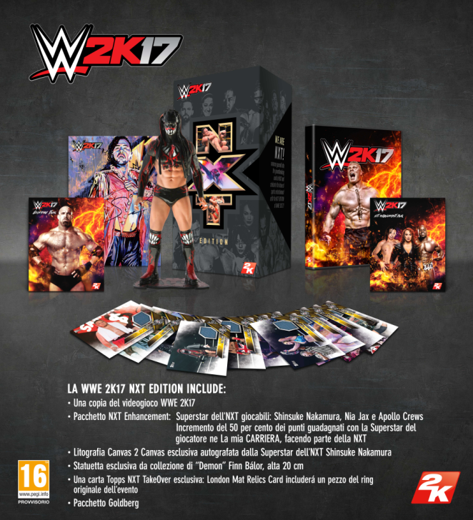 Tutti i contenuti della WWE2K17 NXT Collector's Edition, disponibile anche in Italia