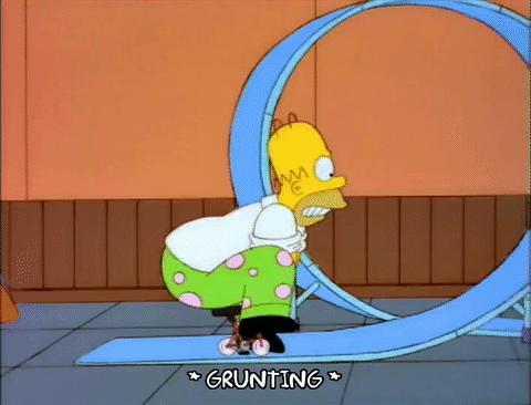 Homer si aggroviglia grazie a una mini-bici da clown