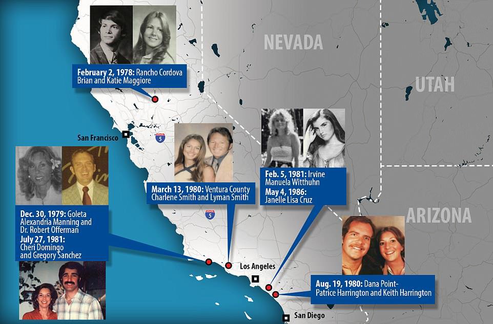 Le 12 vittime del Golden State Killer 