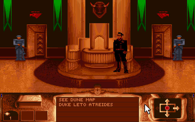 Clicca per vedere l'immagine originale Uno screenshot dall'originale videogioco Dune
