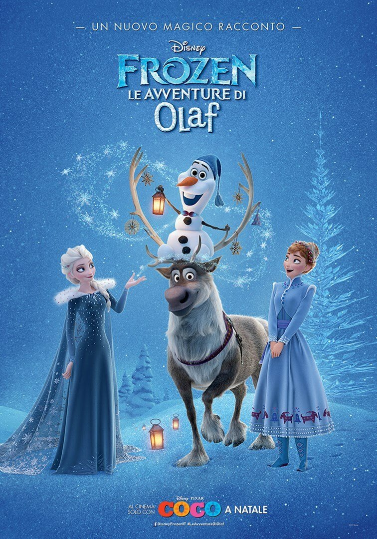 Il poster italiano del cortometraggio Disney Frozen - Le avventure di Olaf
