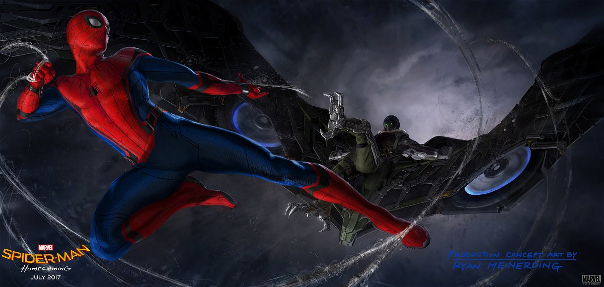 Spider-Man affronta l'Avvoltoio in un'immagine di Spider-Man: Homecoming