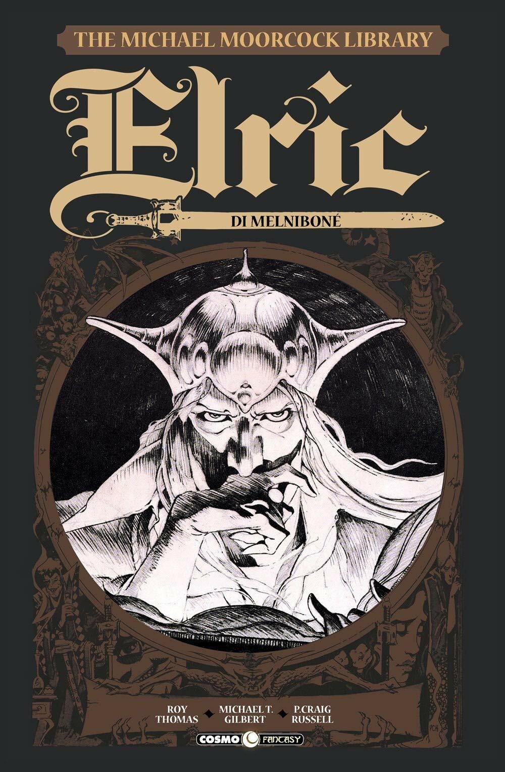 La copertina della prima avventura della saga di Elric, intitolata Elric di Melniboné