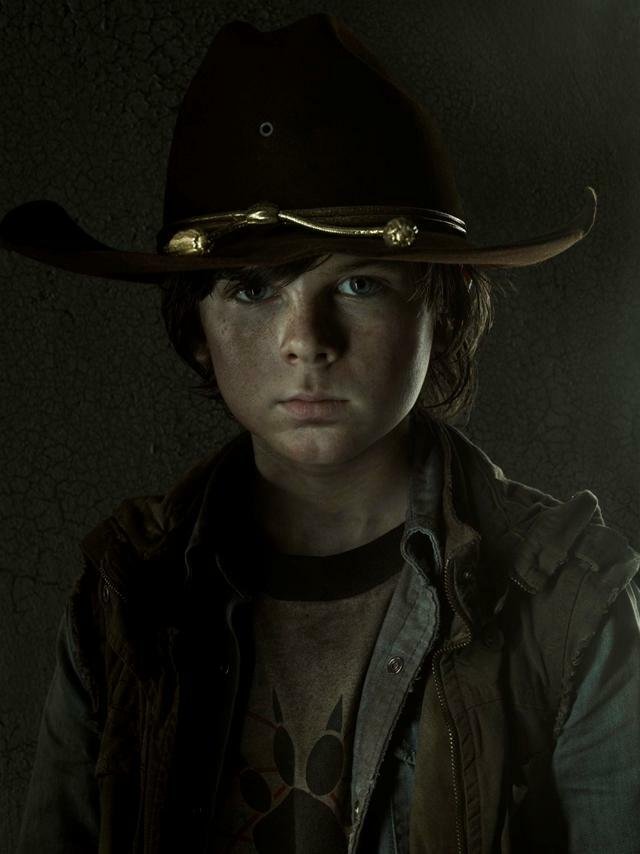 Il piccolo Carl in The Walking Dead