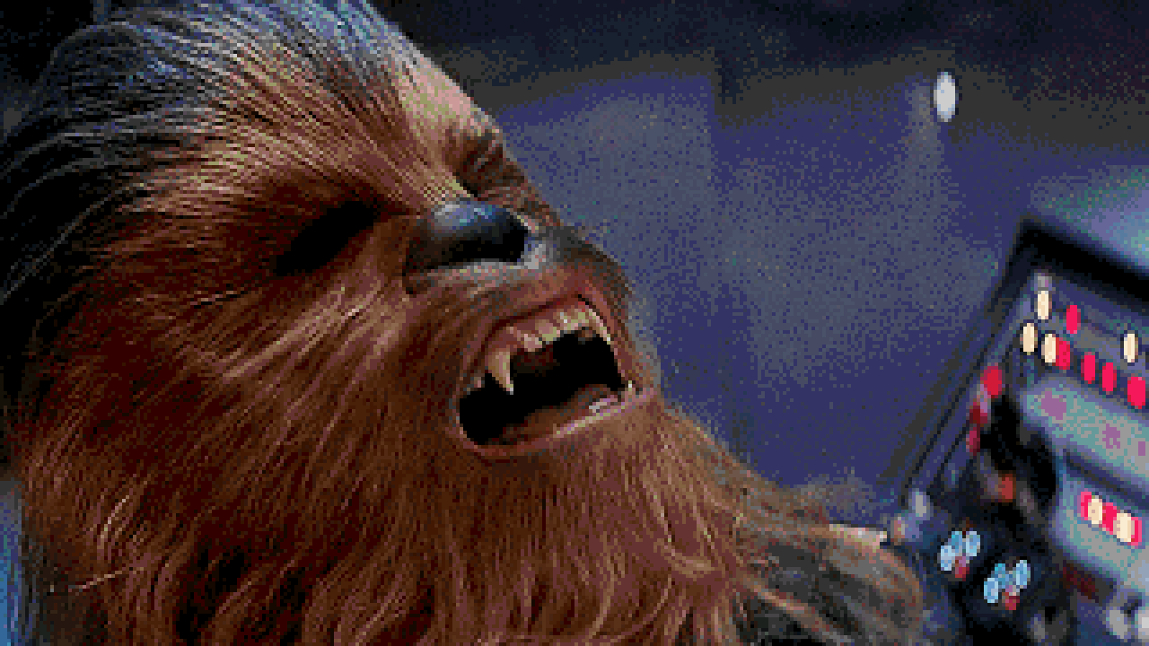 GIF di Chewbacca mentre ride
