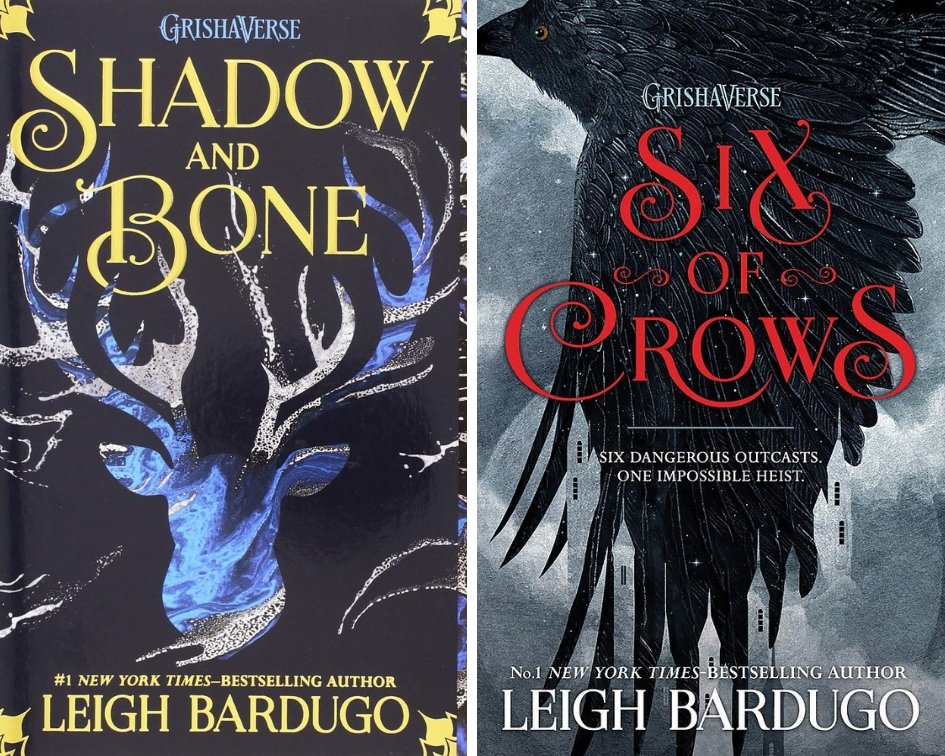 Le copertine dei libri Shadow and Bone e Six of Crows di Leigh Bardugo che diventeranno una serie TV per Netflix