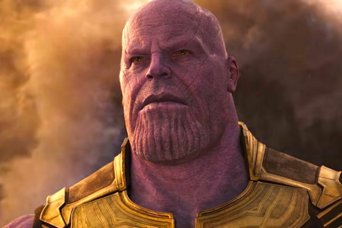 Thanos in una scena di Infinity War