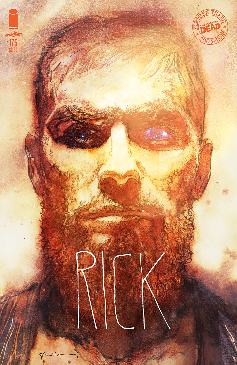 La variant cover del numero 175 di The Walking Dead dedicata a Rick Grimes