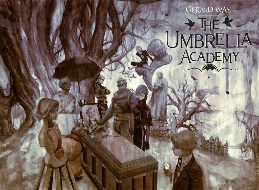 Clicca per vedere l'immagine originale Il funerale con cui si apre Umbrella Academy