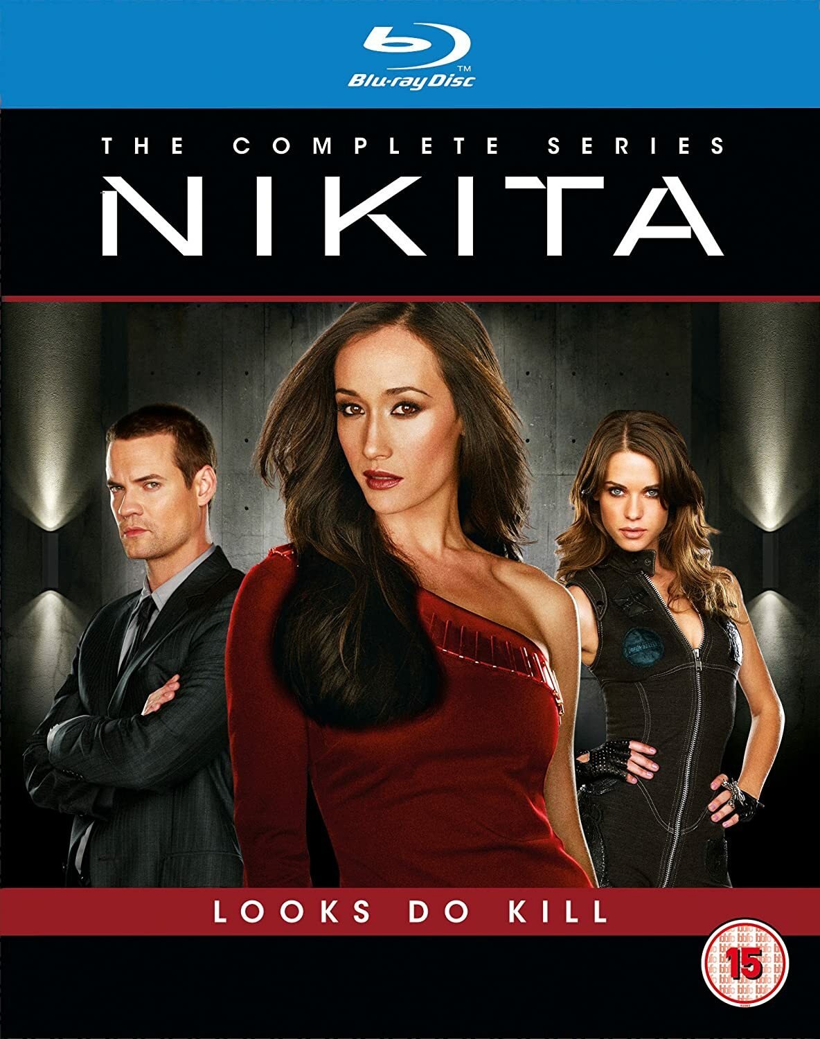 Maggie Q, Shane West e Lyndsy Fonseca nella copertina del cofanetto Blu-ray di Nikita