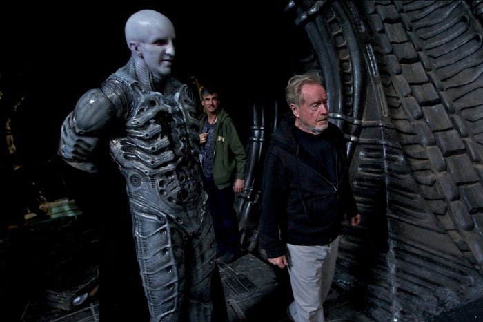 Ridley Scott sul set di Alien: Covenant
