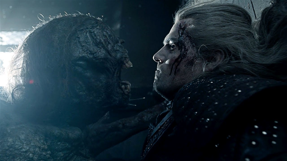Geralt e la strige nella terza puntata di The Witcher