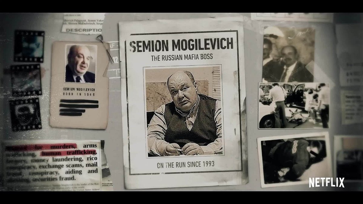 Alcune foto di Semion Mogilevich appese in una bacheca