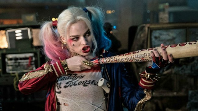 L'attrice Margot Robbie nel ruolo di Harley Quinn