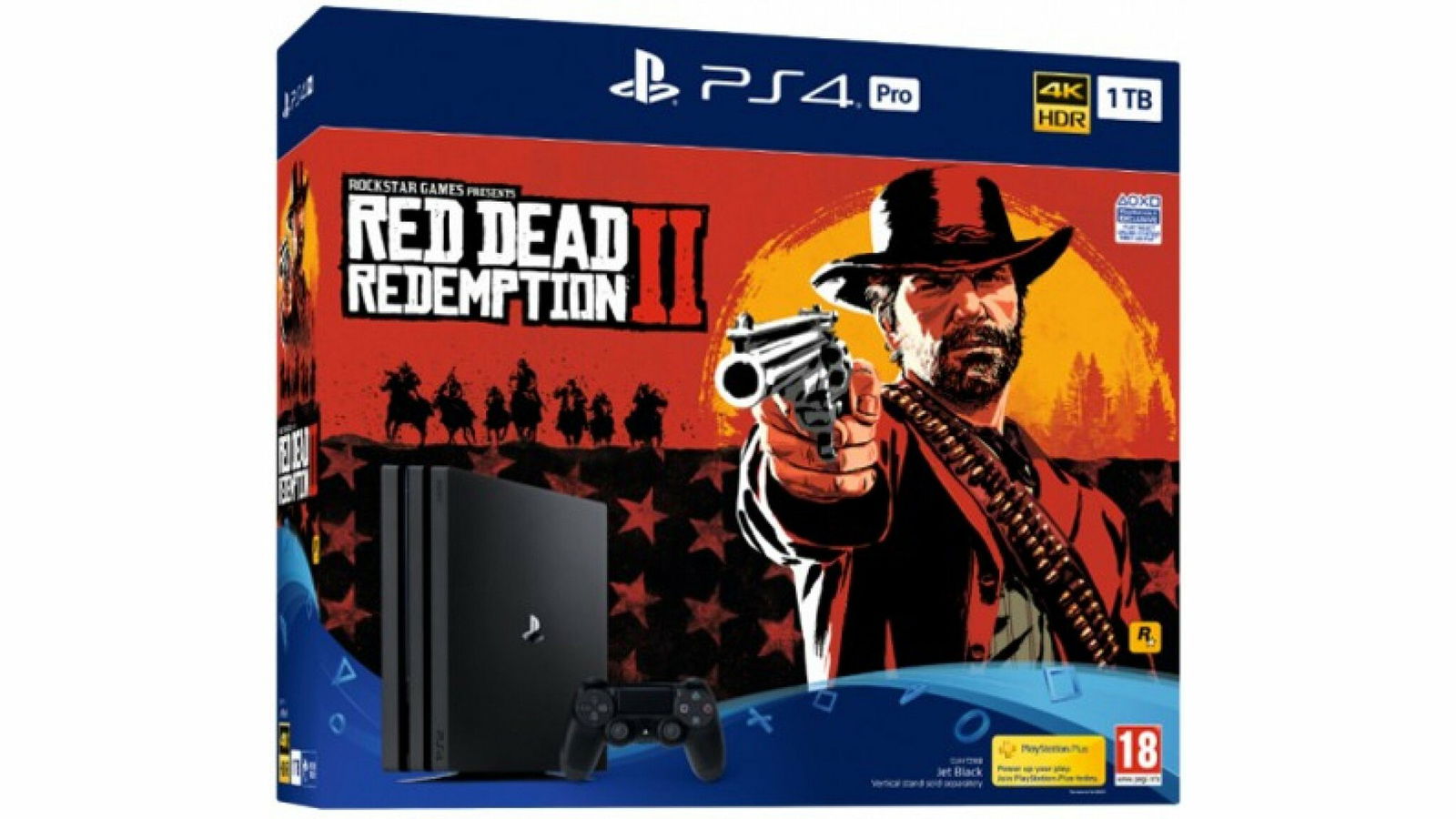 Clicca per vedere l'immagine originale Immagine stampa del bundle di PS4 Pro con Red Dead Redemption 2