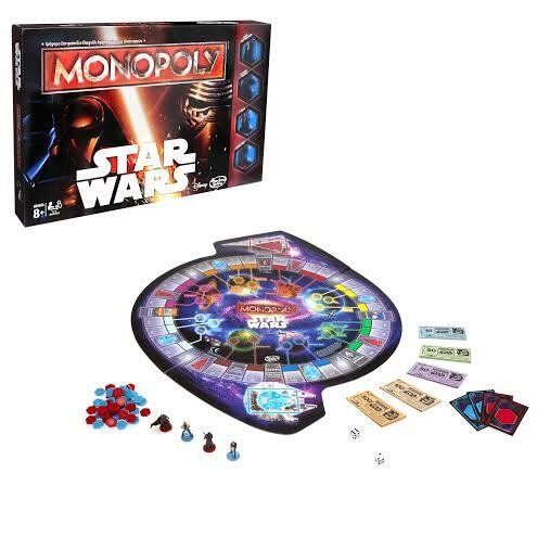 La scatola e la plancia di gioco del Monopoly dedicato a Star Wars di Hasbro