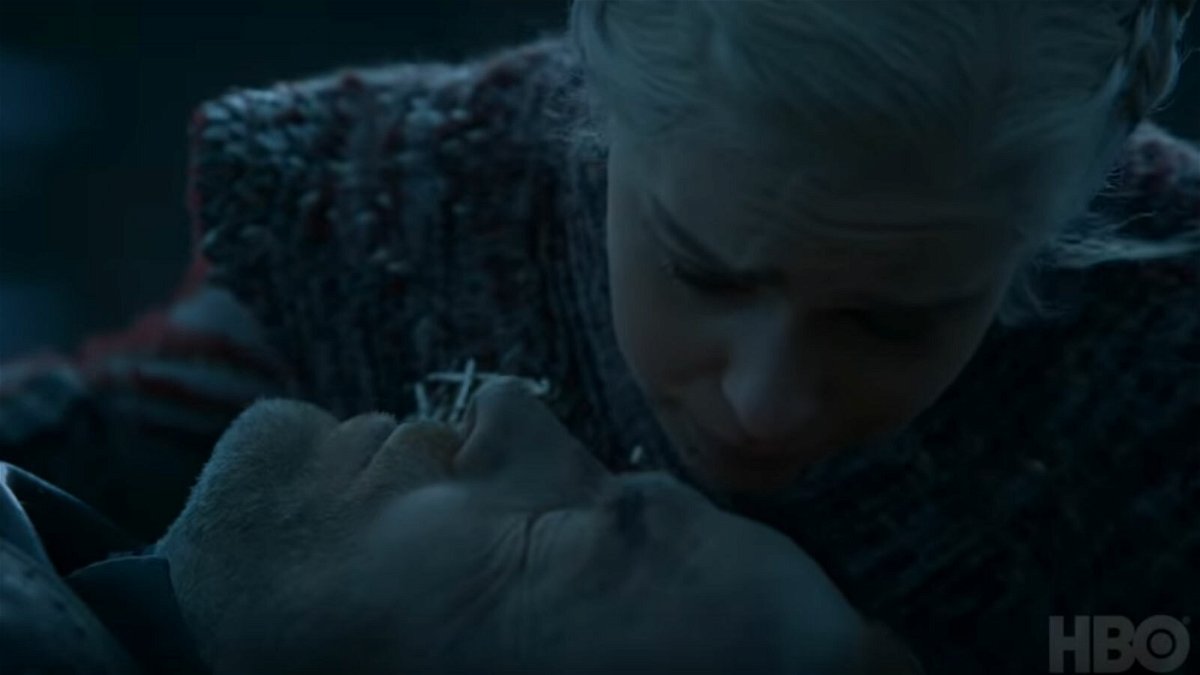 Emilia Clarke e Iain Glen in Game of Thrones 8x04