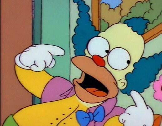 Il colore della pelle di Krusty il Clown è naturale, non c'è cerone sul suo volto
