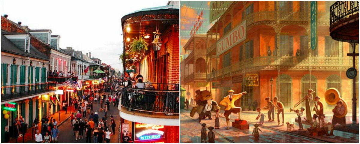 La New Orleans Disney accostata a quella attuale