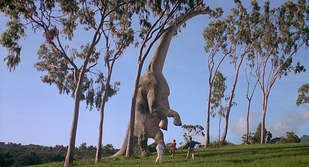 Una scena del film Jurassic Park del 1993