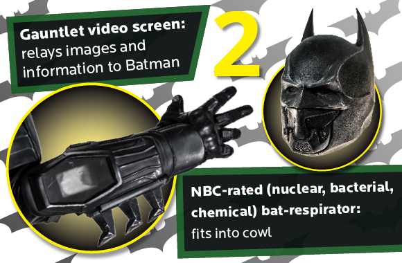 Il monitor e il bat-respiratore della tuta di Batman da Guinness