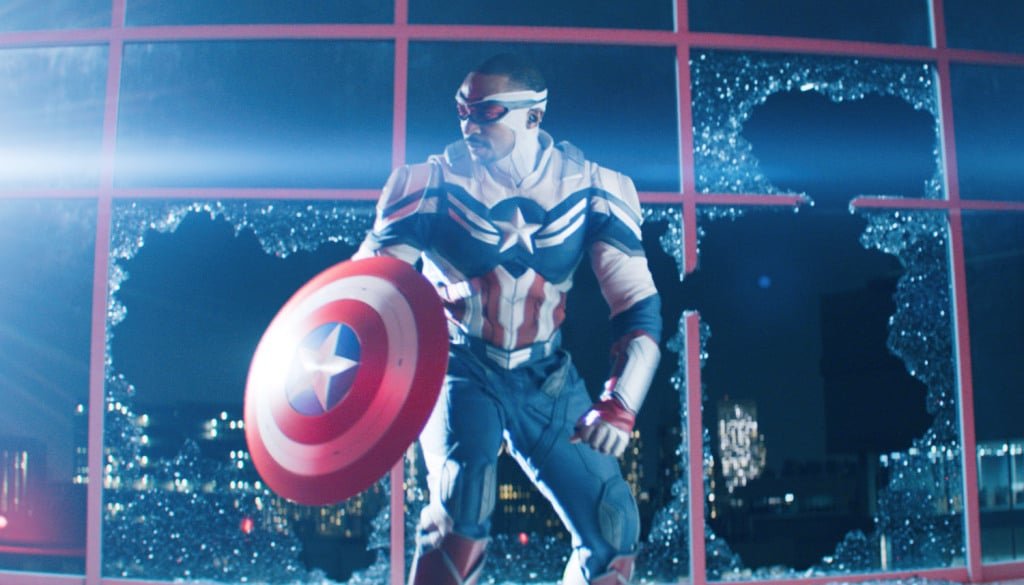 Sam Wilson con il nuovo costume da Captain America