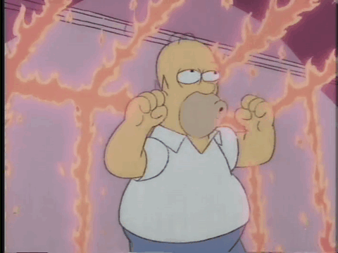 Homer intrappolato in una gabbia di fuoco