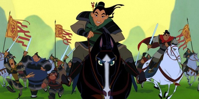 Mulan a cavallo nel film disney