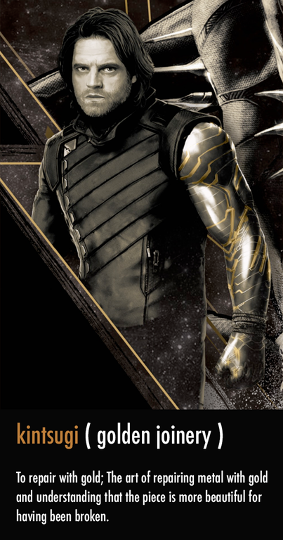 Profilo di Bucky Barnes in Infinity War, con il nuovo braccio in primo piano