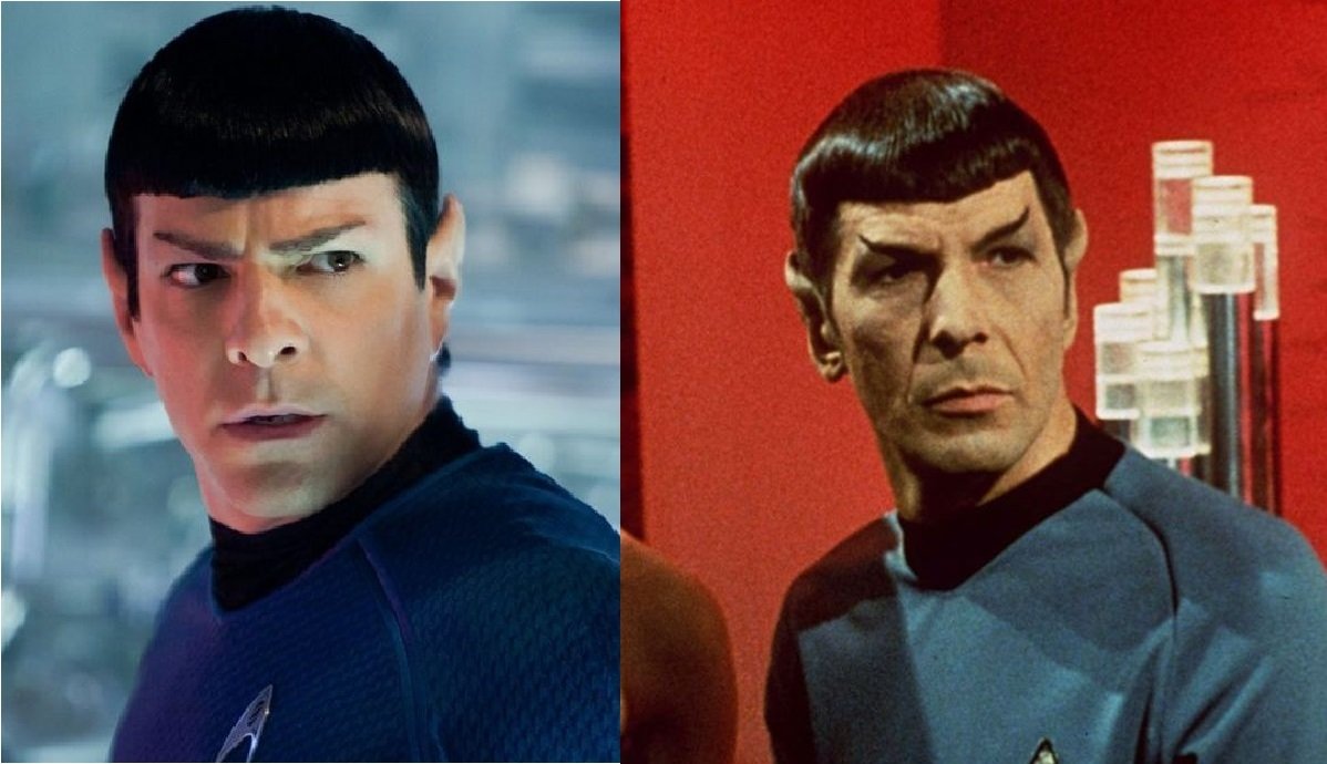 Zachary Quinto e Leonard Nimoy, interpreti di Spock
