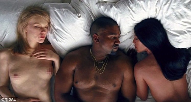 Fotogramma tratto dal video Famous di Kanye West con Taylor Swift