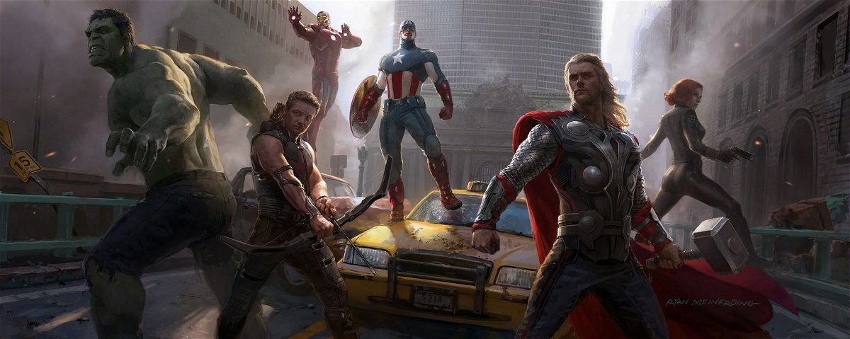 Hulk, Thor, Cap, Iron Man, Vedova Nera e Clint Barton
