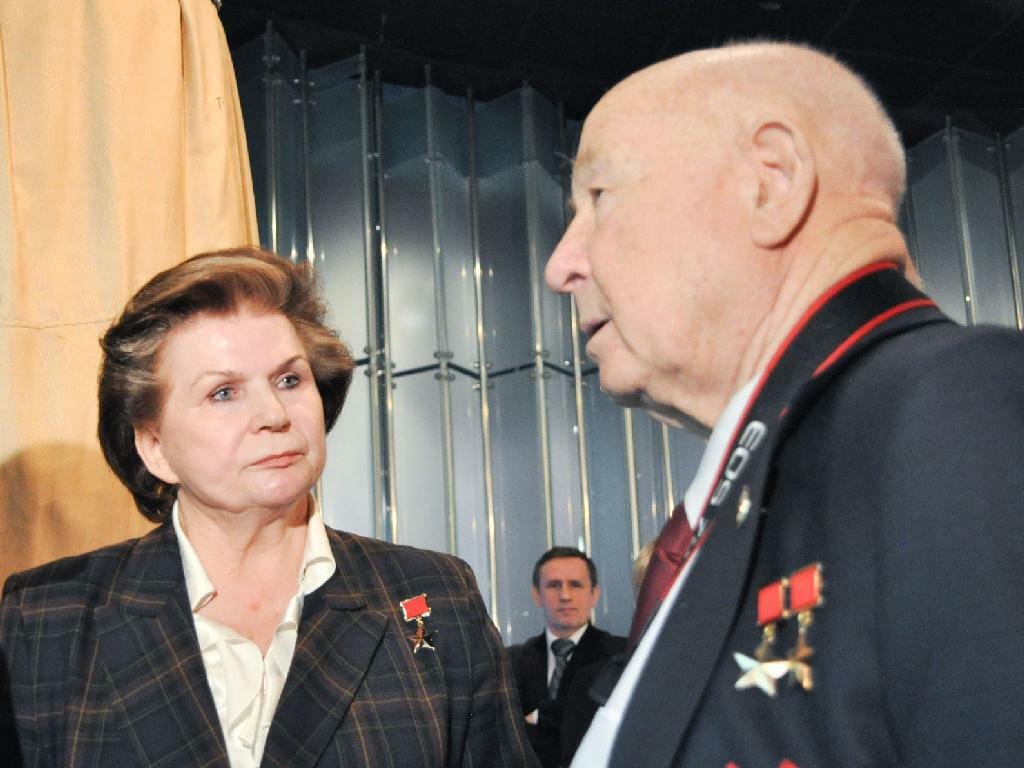 I cosmonauti Valentina Vladimirovna Tereškova e Aleksey Leonov
