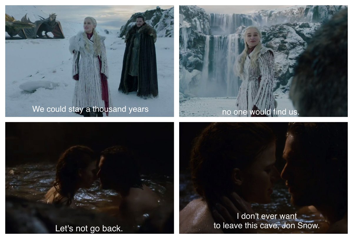 Un confronto tra le scene dedicate agli amori tra Jon e Ygritte e tra Jon e Daenerys