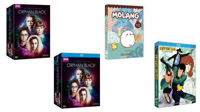 Orphan Black, Molang e Lupin III in Home Video
