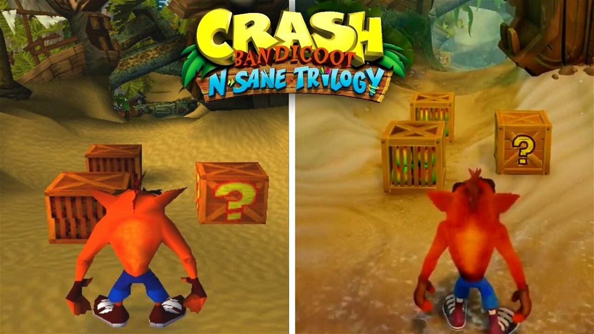 Un confronto tra l'originale Crash Bandicoot e la sua grafica in N. Sane Trilogy