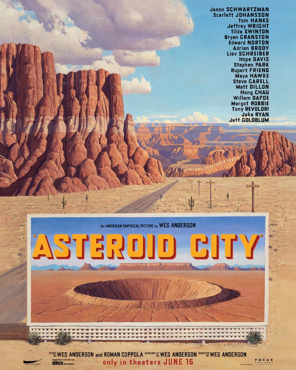 Asteroid City poster - Panorama del deserto con insegna
