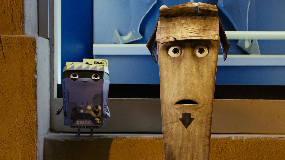 Spark e Slim in una scena del film d'animazione Trash