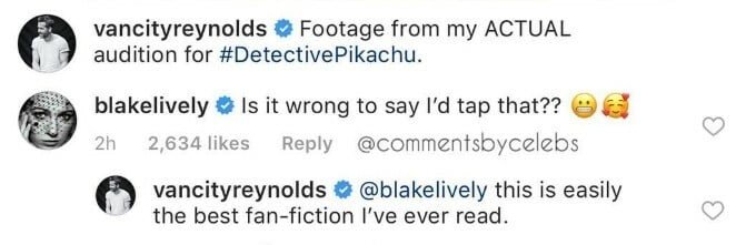 La reazione maliziosa di Blake Lively a Detective Pikachu