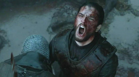 Clicca per vedere l'immagine originale Jon Snow urla sul campo di battaglia
