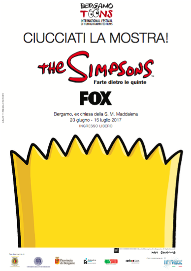 Locandina mostra Simpson BergamoToons 