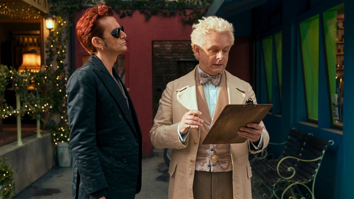 Michael Sheen e David Tennant interpretano rispettivamente Aziraphale e Crowley nella serie TV Good Omens.