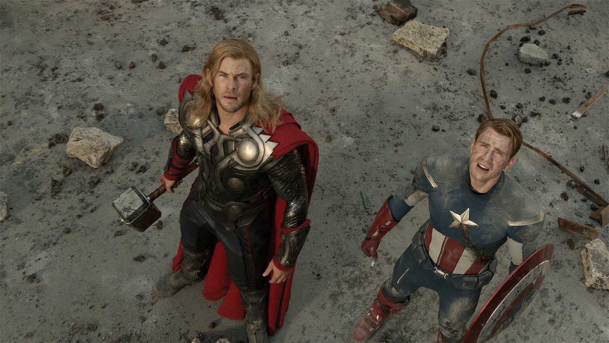 Thor e Capitan America in The Avengers