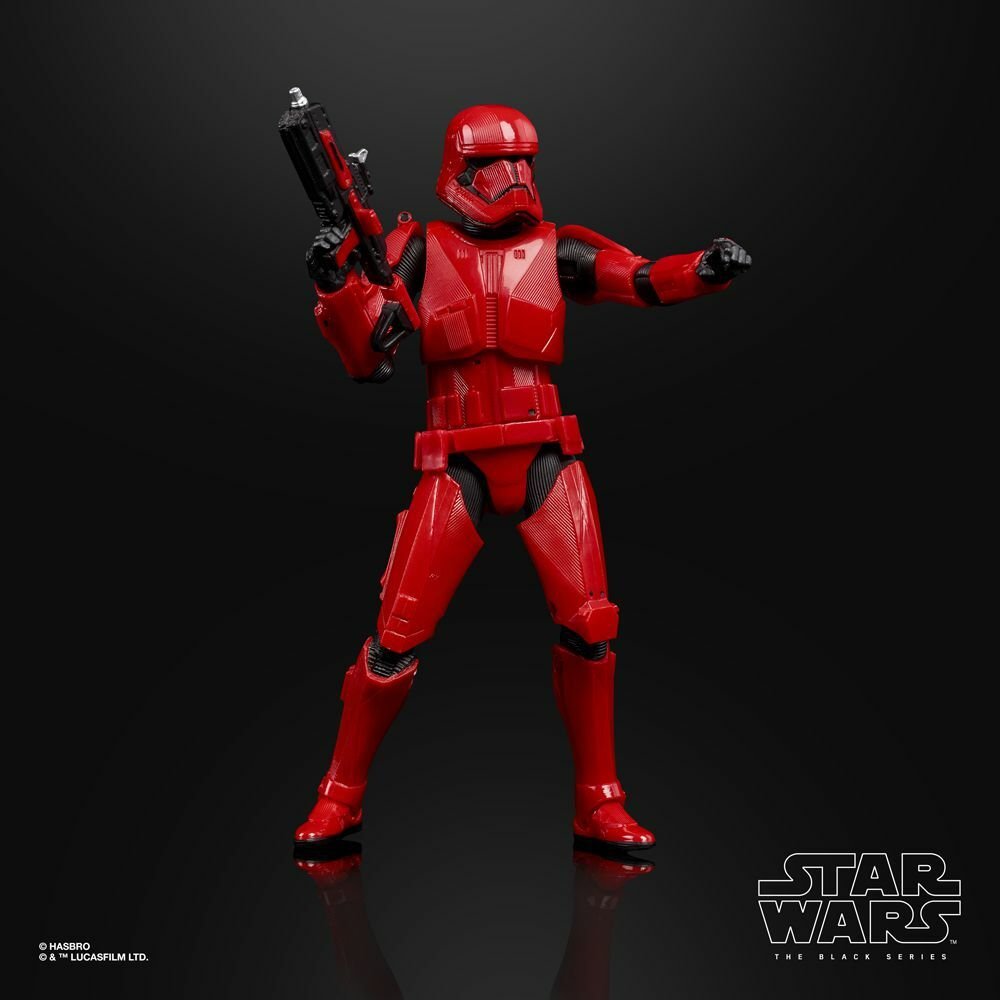 Un'immagine dell'action figure del nuovi Stormtrooper rossi di Star Wars: L'ascesa di Skywalker