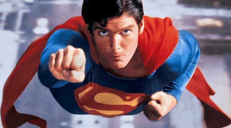 Christopher Reeve in volo nei panni di Superman