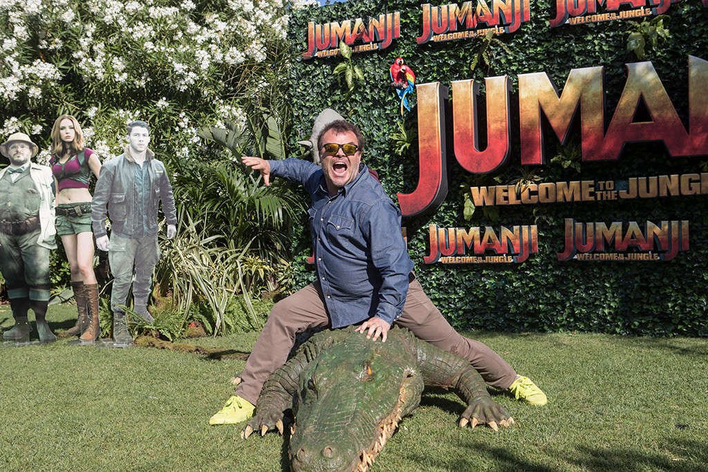 Jack Black sul coccodrillo robotico per Jumanji