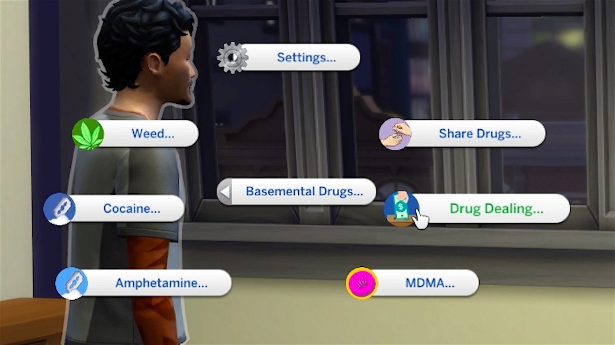 Una schermata della drugs mod di The Sims 4