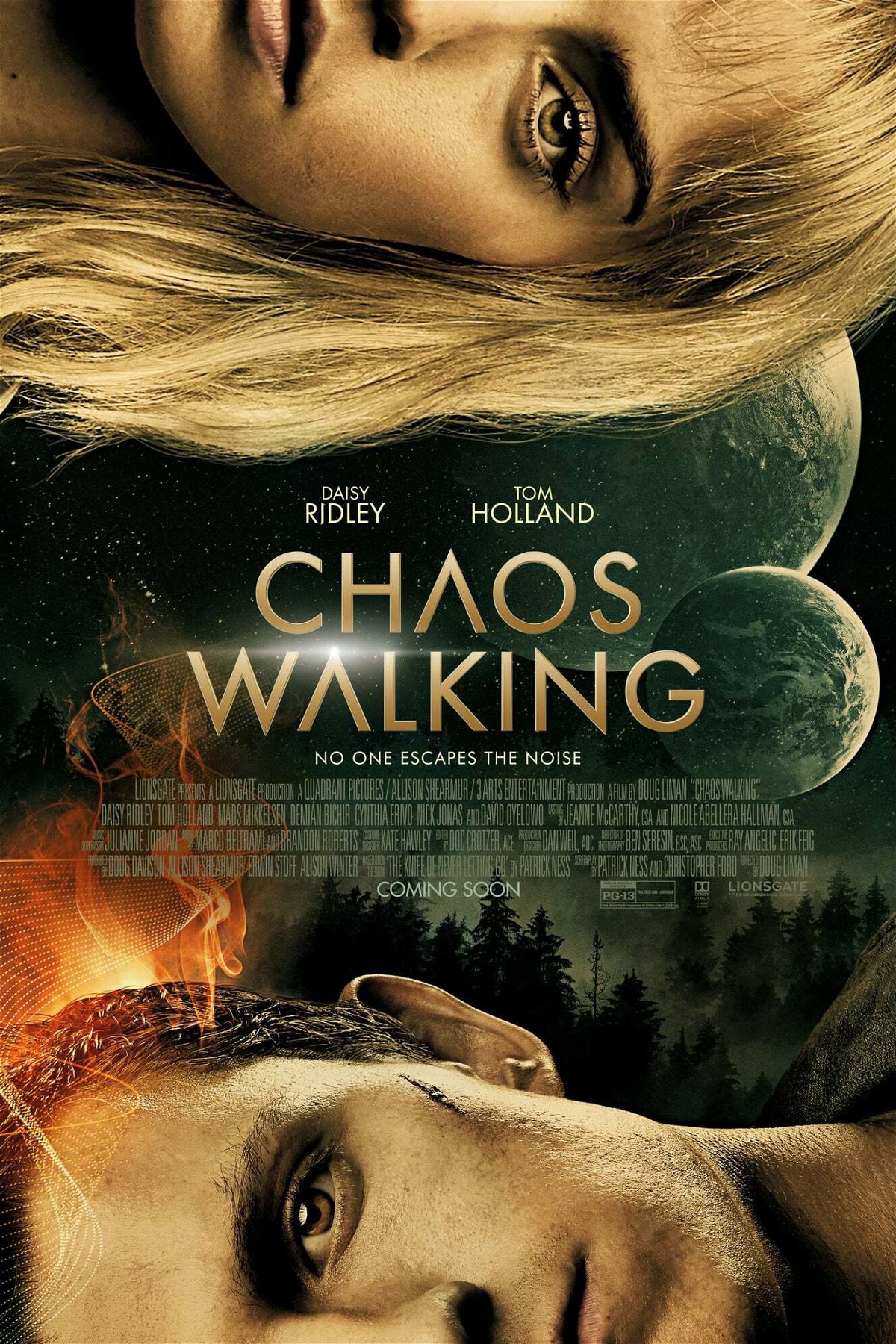 Tom Holland e Daisy Ridley nel poster di Chaos Walking